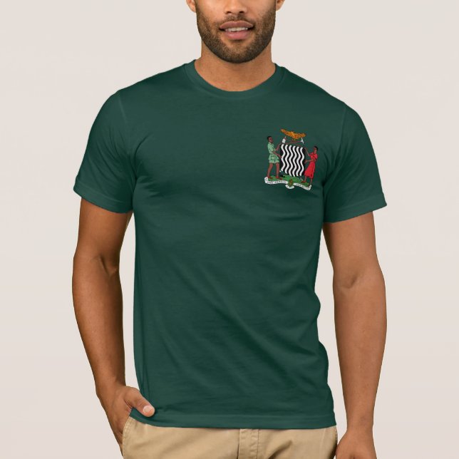 "Eine sambische einzige Nation" Sambischer Wappen- T-Shirt (Vorderseite)