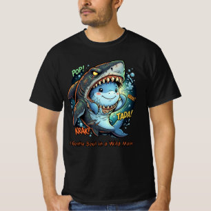 Eine sanfte Seele in einer wilden Maske Süßer Hai T-Shirt