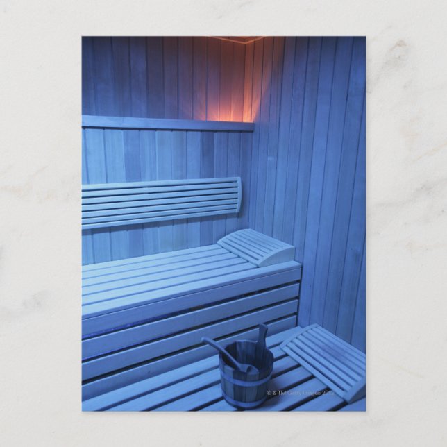 Eine Sauna im blauen Licht, Schweden Postkarte (Vorderseite)