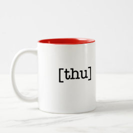 Eine Schale eine Tagesdonnerstags-Tasse Zweifarbige Tasse