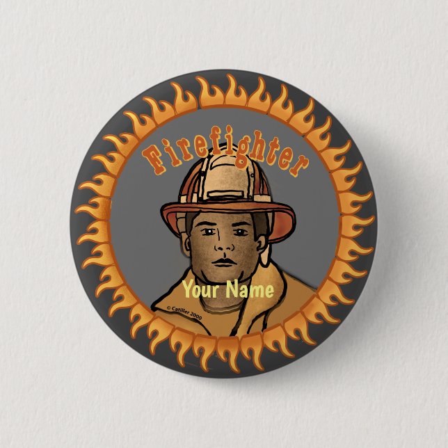 Eine Schaltfläche für das Black Firefighter-Button Button (Vorderseite)