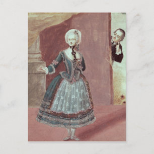 Eine Schauspielerin in der Rolle von Rosine Postkarte