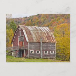 Eine Scheune in Vermonts Green Mountains. Hancock, Postkarte