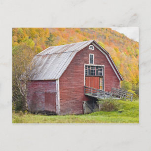 Eine Scheune in Vermonts Green Mountains. Hancock, Postkarte