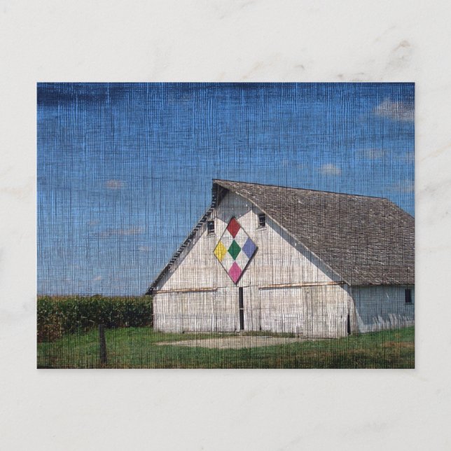 Eine Scheune mit einer Steppe Postkarte (Vorderseite)