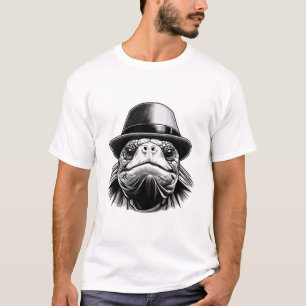 Eine Schildkröte mit Hut, ein klassischer Anblick T-Shirt