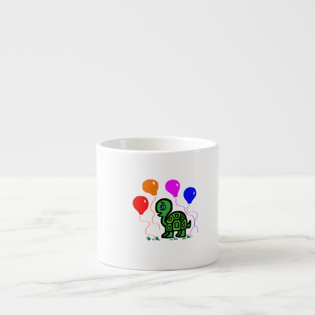 Eine Schildkröte und Balloons Espressotasse (Vorderseite)
