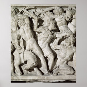 Eine Schlacht zwischen Römern und Galaten Poster