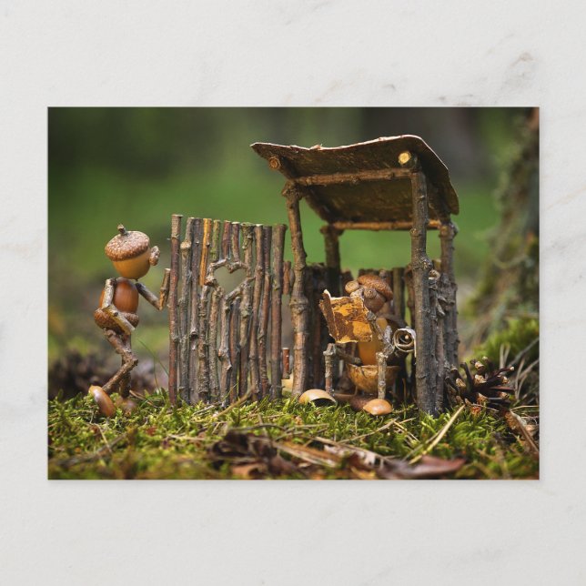 Eine Schlange für die Toilette am Campingplatz Postkarte (Vorderseite)