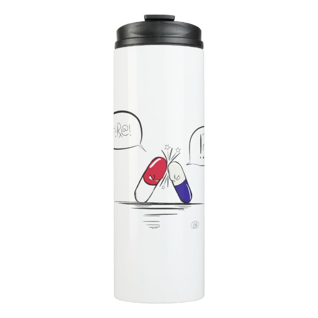 Eine schlechte Medikamenteninteraktion, Thermosbecher (Vorderseite)