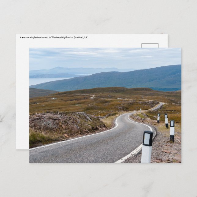 Eine schmale Single-Straße - Schottland Postkarte (Vorne/Hinten)