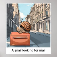 Eine Schnecke auf der Suche nach E-Mail - Drucken