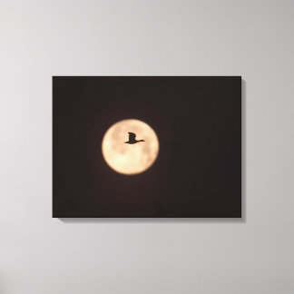 Eine Schneegose gegen Vollmond | Neu Mexiko Leinwanddruck
