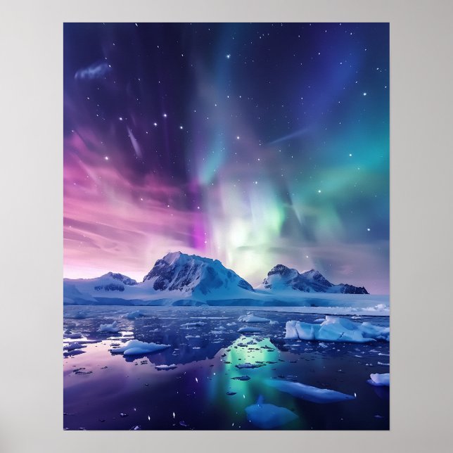 Eine schöne Aurora Borealis  Poster (Vorne)