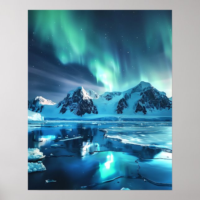 Eine schöne Aurora Borealis  Poster (Vorne)