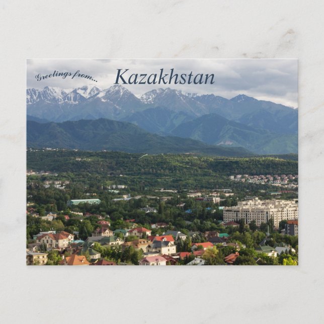 Eine schöne Aussicht auf Almaty Kasachstan Postkarte (Vorderseite)