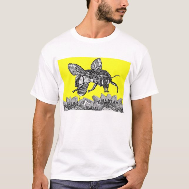 Eine schöne beschäftigte Biene im Garten T-Shirt (Vorderseite)