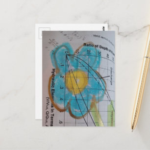 Eine schöne blaue Blume auf einer Vintage-Lehrbuch Postkarte