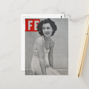 Eine schöne Frau im Jahr 1939 am Strand Postkarte