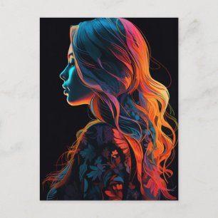 Eine schöne Frau im Shirt Postkarte