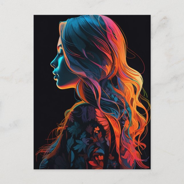 Eine schöne Frau im Shirt Postkarte (Vorderseite)