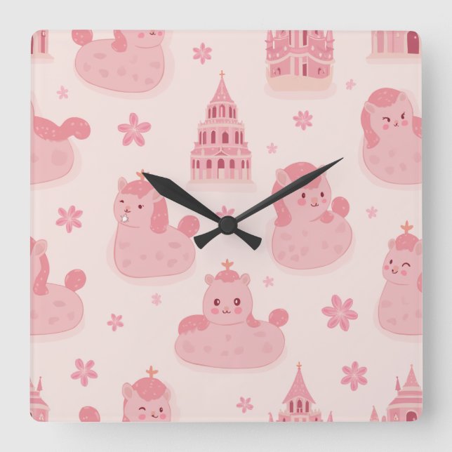 eine schöne Monatsuhr Quadratische Wanduhr (Vorderseite)