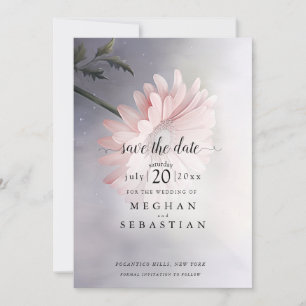 Eine schöne rosa Daisy Save The Date
