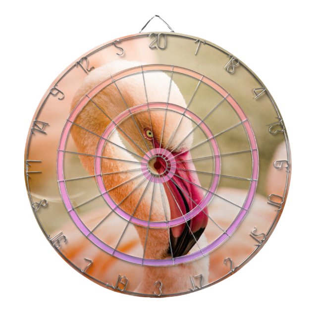 Eine schöne rosa Flamingo-Regelung Dartscheibe (vorne)