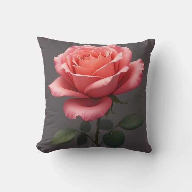 Eine schöne Rose, frisch und lebendig. Kissen (Vorderseite)