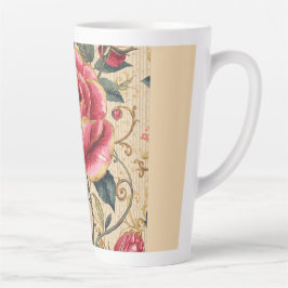 Eine schöne schockierend rosa Rose, Gold, Luxuriös Milchtasse