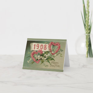 Eine schöne viktorianische Neujahrs-Karte Feiertagskarte