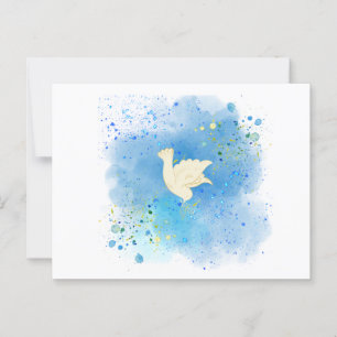 Eine schöne weiße Taube bringt Frieden auf der Pos Postkarte