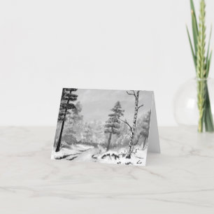 Eine schöne Winterlandschaft, schneebedeckte Szene Feiertagskarte