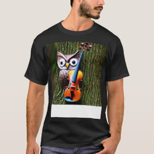 Eine Schüssel, die von einem Baum mit Violine auss T-Shirt