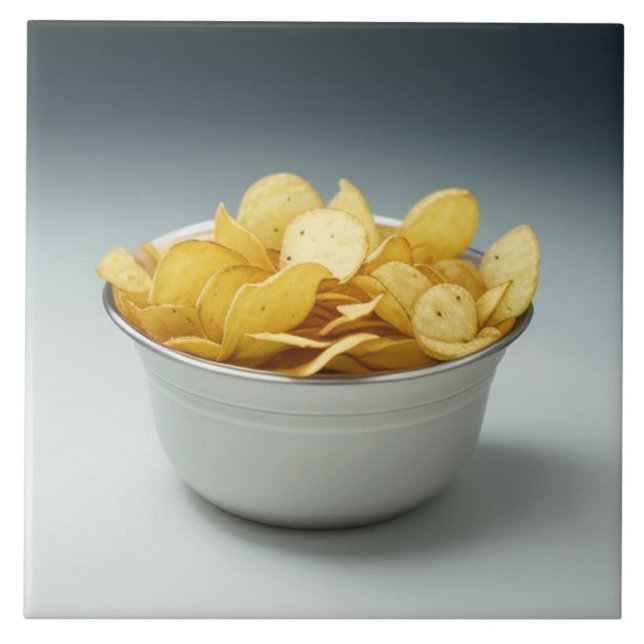 Eine Schüssel Kartoffelchips Fliese (Vorderseite)