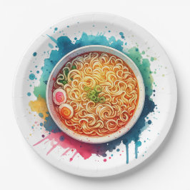 Eine Schüssel Ramen Noodles Pappteller