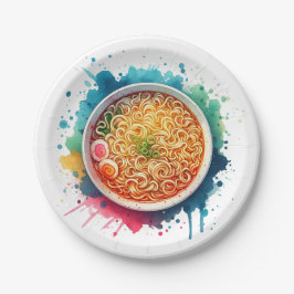 Eine Schüssel Ramen Noodles Pappteller