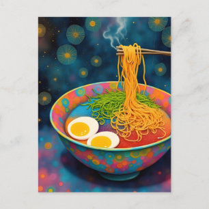 Eine Schüssel Yummy Ramen und Eier Postkarte
