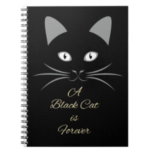 Eine schwarze Katze ist Forever Notizblock