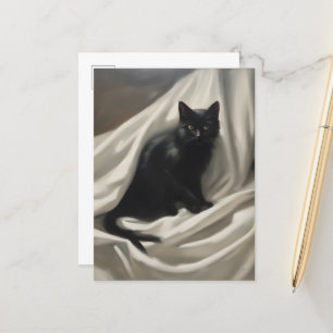 Eine schwarze Katze Postkarte