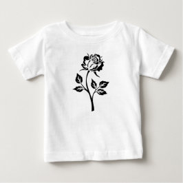 Eine schwarze Rose Blume Weiße Kleinkind Dress Baby T-shirt