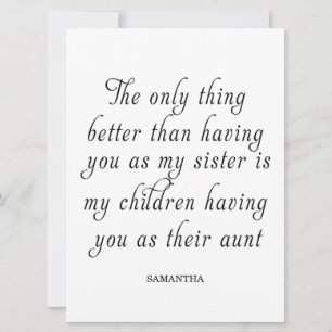 Eine Schwester ist ein Geschenk für das Herz Einladung