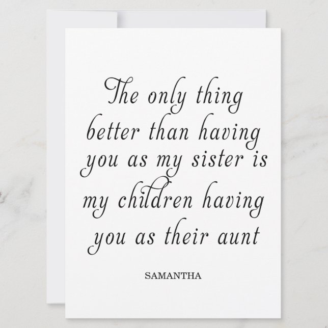 Eine Schwester ist ein Geschenk für das Herz Einladung (Vorderseite)