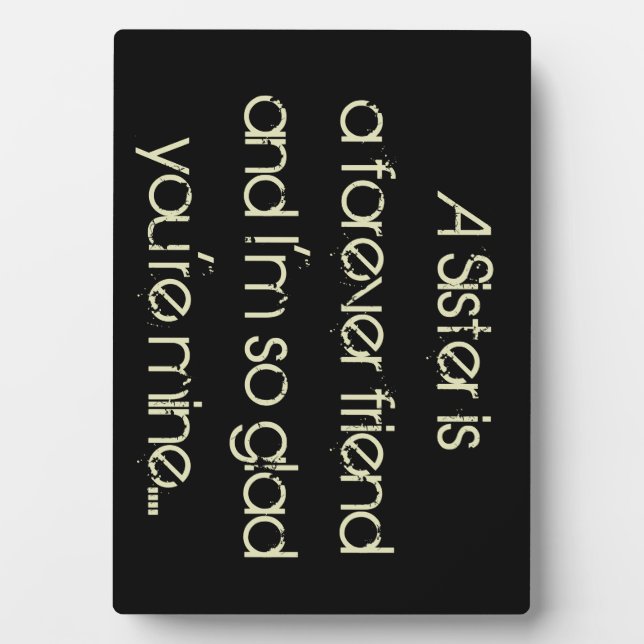 Eine Schwester ist eine Forever Friend Plaque Fotoplatte (Vorderseite)