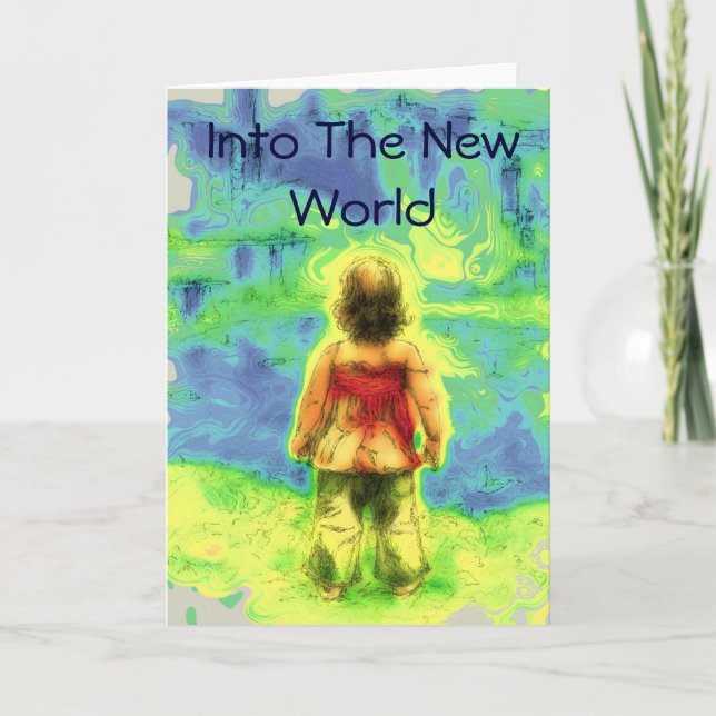 Eine Sci-Fi New Baby / Birthday Girl Card Karte (Vorderseite)