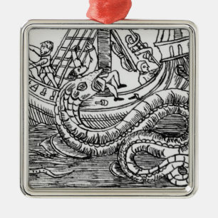 Eine Seeschlange Ornament Aus Metall