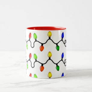 EINE SEHR BESONDERE "CHRISTMAS LIGHTS TASSE" ZWEIFARBIGE TASSE