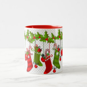 EINE SEHR BESONDERE "CHRISTMAS STRUMPFS TASSE" ZWEIFARBIGE TASSE