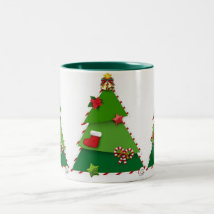 EINE SEHR BESONDERE "CHRISTMAS TREE TASSE" ZWEIFARBIGE TASSE