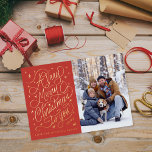 Eine sehr frohe Weihnachts-Handschrift-Fotokarte Folieneinladung<br><div class="desc">Originelle handgeschriebene Schrift von Becky Nimoy mit funkelnd Schneeflocken,  kundenspezifische Hintergrundfarbe; auch in flacher Tinte erhältlich</div>